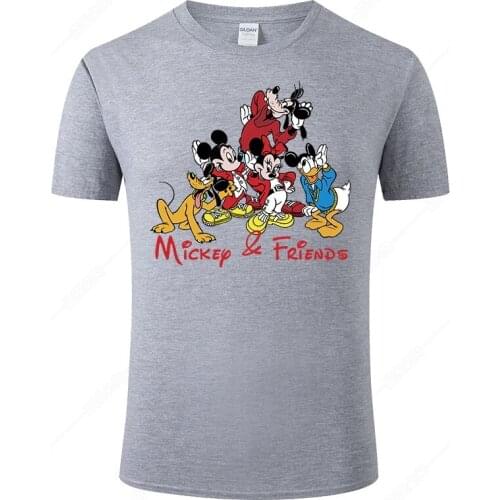 2021 New Mickey Mouse Men T Shirt Funny Cartoon Anime Print T-Shirt Summer Cotton Short Sleeve Brand Tee Camisa Hombre J125