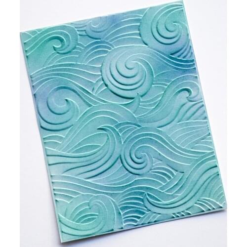 2021 New Embossed Folder For DIY Making 3D Waves Pattern Background Greeting Card Scrapbooking No Stamps and Metal Cutting Dies