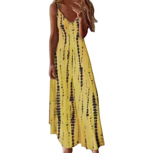 New Summer Dresses Summer Womens Sleeveless Loose V-Neck Plain Maxi Dresses Casual Long Dress Vestidos Beach Sundress