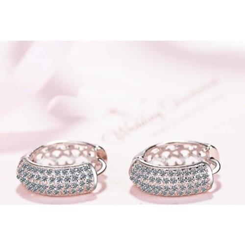 New Fashion Fashion Four Seasons Silver Cubic Zirconia Womens Earrings Retail and Wholesale