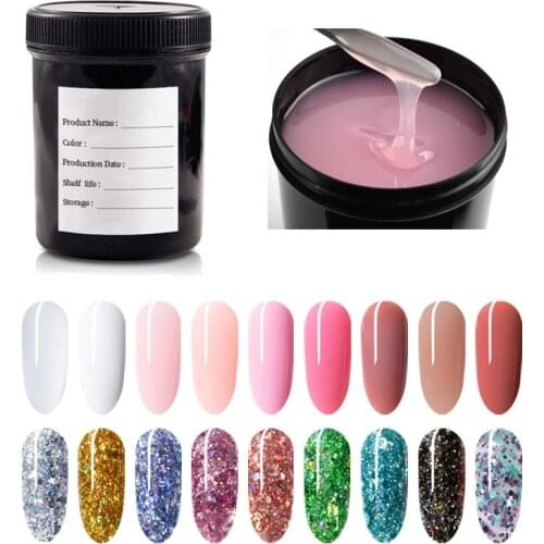 Poly UV Gel 1KG Fast UV Gel Nail Art Manicure Nail Gel Polish Varnish 45 Colors Sequins Acrylic Poly Extension Nail Gel