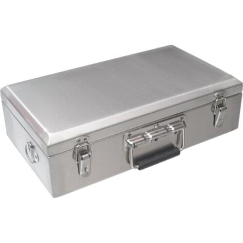 Portable Stainless Steel Toolcase Home Storage Box Tool Packaging Transport Case Equitment