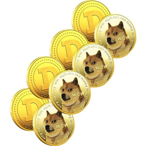 3/4 Pcs Gold Plated Doge Head Sticker Commemorative Coin Limited Edition Collector Two Sided Bitcoin Gift Ornament Home Decor