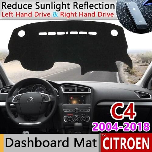 For Citroen C4 MK1 MK2 2004~2018 Anti-Slip Mat Dashboard Cover Pad Sunshade Dashmat Carpet Dash Car Accessories Pallas Coupe Rug