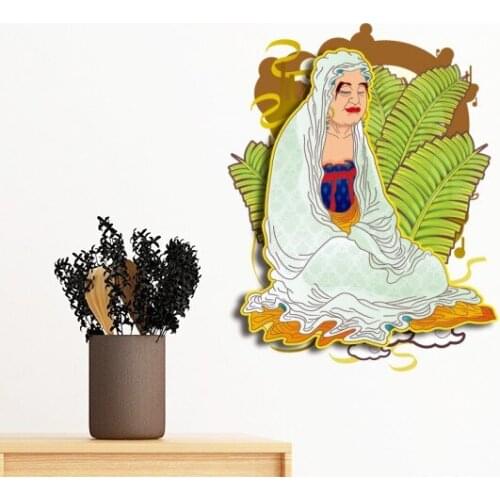 Religion Buddhism Buddhist Eighteen Arhats Figure Illustration Pattern Wall Sticker Art Decal Mural DIY Wallpaper for Room Decal