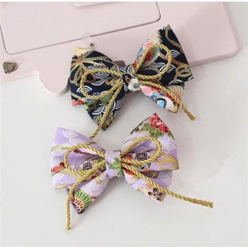 Retro Kimono Bathrobe Bow Headwear Accessories Lolita Cosplay Bowknot Side Clip Hairpin B910