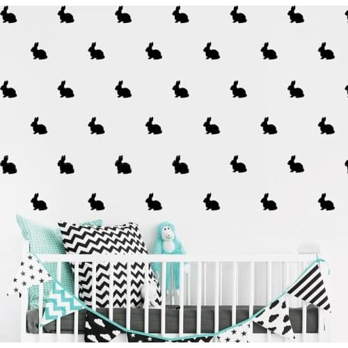 Rabbit Removable Pattern Wall Stickers for Nursery Kids Room Bedroom Art Decor Vinyl Waterproof Decals Living Room K82