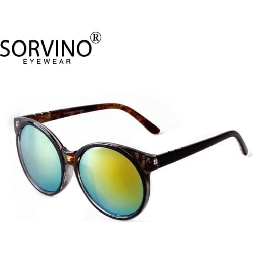 Vintage Big Round Sunglasses Women Brand Designer Sunglasses Female Gradient Lenses Colorful Mirror Retro Leopard Oculos De Sol