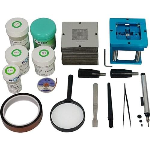 184Pcs Stencils Template BGA Reballing Station Solder Balls Solder Flux Paste Kit For Playstation Laptop Desktop Chip Repair