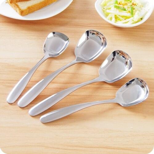 1pc Stainless Spoon Dessert Spoon Creative Cutlery Children Spoon Rice Spoon