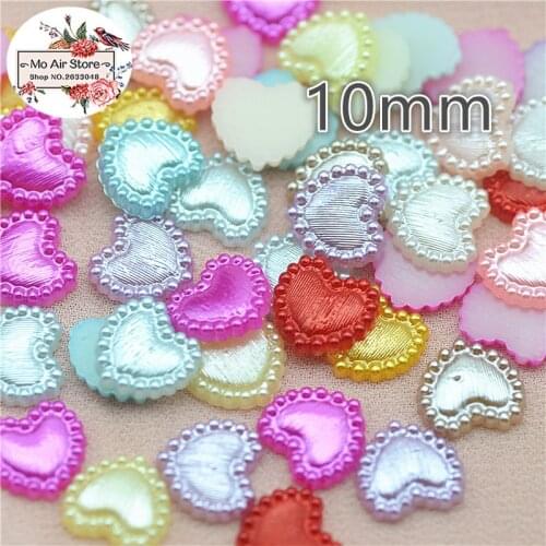 200pcs/lot 10mm ivory flower pearl Beads ABS Resin Flatback Simulated pearl Beads Jewelry Crafts