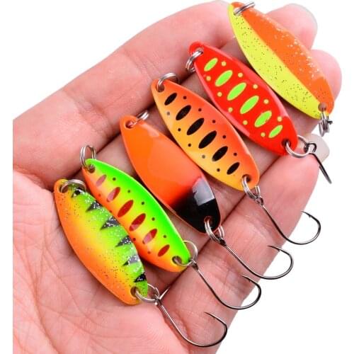 5PCS/Lot 4cm 5g Fishing Bait Fishing Metal Spoon Lure Bait For Trout Bass Spoons Small Hard Sequins Spinner Spoon