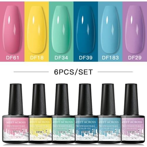 6/23/24 Pcs Gel Nail Polish Set 136Color Glitter Semi Permanent Hybrid Gel Varnish Base Top Coat Soak Off UV LED Nail Art