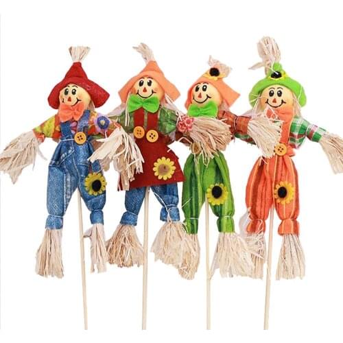 6pcs Decoration Halloween Scarecrow For Garden Home Yard Porch Fall Harvest Standing Decoration