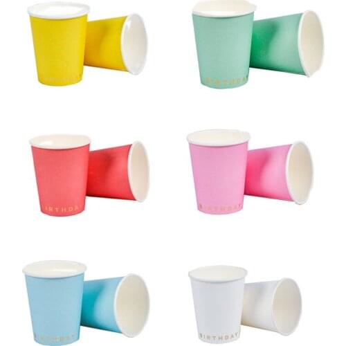 Party Decorations Disposable Tableware Birthday Party Decorations Children 8pcs/1 Bag Paper Plate Paper Cup Happy Birthday