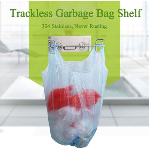 Zhangji Garbage Bags Holder Shelf Stainess Steel for Kitchen Cabinets Doors and Cupboards durable and traceless trash bag holder