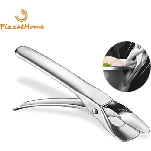 PizzAtHome Dish Gripper Stainless Steel Pizza Pans Gripper Anti-Scald Pan Pot Tongs for Pulling Hot Bowl Pan Plate Dish Tray