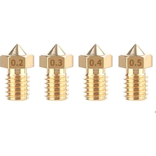 1pcs V6 V5 Extruder J-Head copper Nozzle M6 thread Print Head 0.2/0.25/0.3/0.35/0.4/0.5/0.6/0.8/1mm for 1.75mm 3D printer parts