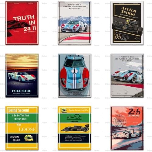 Race Car Driver Le Mans 24h Miles F1 Motorsport Legend Racing Track Circuit Vintage Posters Wall Art Prints Home Decor Canvas