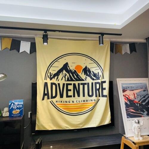 Mountain Adventure Camping Outdoor Mat Beach Throw Rug Blanket Travel Camping Towel Wall Hanging Tapestry