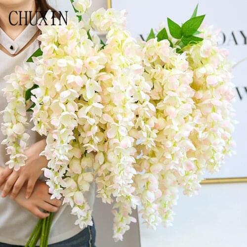 Wisteria Artificial Flower Christmas Decor Silk Orchid Simulation Plants Home Wedding Decoration Holiday Party Christmas Tree