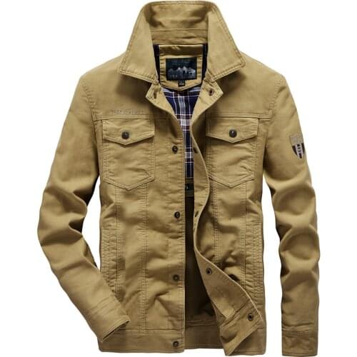 Mens oversize 6XL 7XL 8XL Autumn Pilot Bomber Jacket Men 100% cotton Casual streetwear Multi-pocket business Coat Male clothing