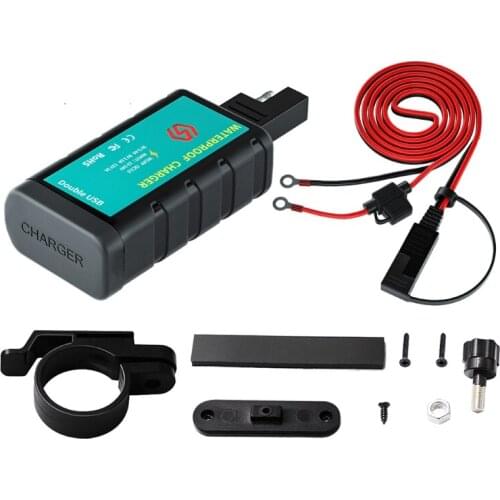 Motorcycle USB Charger 1422C2 SAE 1422C3 Dual USB Charging 1.4 M OT Terminal Cable Plastic Energy Saving Adapter Cable Phone Tab