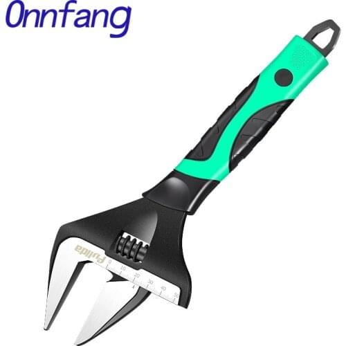 Onnfang Adjustable Wrench 6/8/10/12'' Large Opening Universal Spanner Nuts Screw Key Bathroom Wrench Plumbing Repair Hand Tools