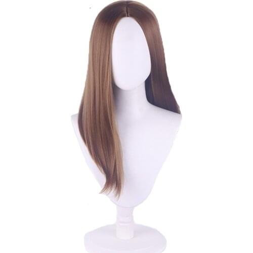 Game Witch Vampire Daniela Lady Dimitrescu Cosplay Wig 50cm Brown Synthetic Woman Long Hair Wig Halloween Role Play