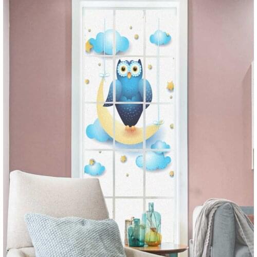 Window Film Privacy Lovely Parrot Non Adhesive Glass Sticker Sun Protection Heat Control Window Coverings for Homedecor