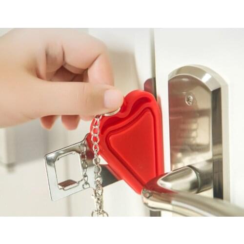 Portable Door Lock Travel Security Door Lock Family Travel Hotel Apartment Room Anti-theft Door Lock Self-defense Buckle