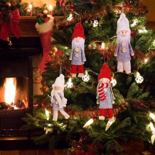 Christmas Tree Decorations Cartoon Doll Pendant Retro Forest Man Doll Ornaments No Face Doll Christmas Decorations For Home