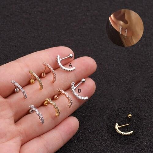 1PCS Tragus Bars Small Helix Bar Crystal Earring Ear Cartilage Body Piercing