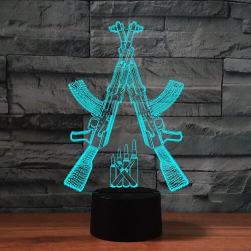 [Seven Neon]Gun Acrylic 7Colors Desk Lamp 3D Lamp Novelty Led Night Light Millennium Falcon Light