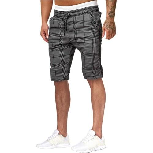 2020 Summer Men Knee Length Shorts Patchwork Joggers Short Sweatpants Trousers Men Striped Shorts Roupa Masculina# G