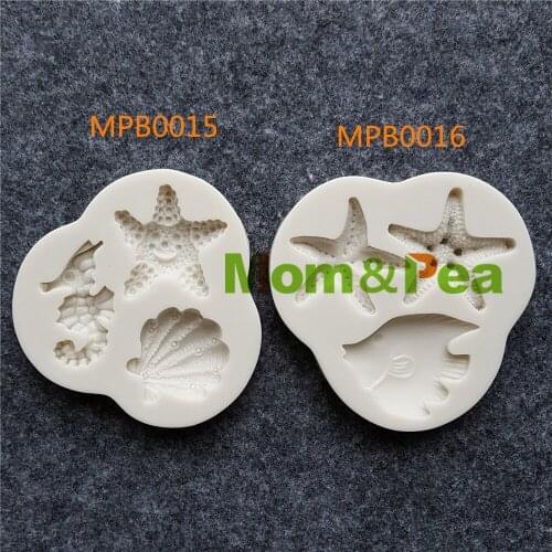 Mom&Pea MPB0015-6 Sea Animals Silicone Mold Sugar Paste 3D Fondant Cake Decoration