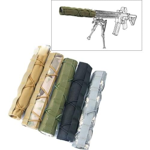 Airsoft 22cm Suppressor Cover Molle Tactical Hunting Rifle Gun Protector Cover Nylon Quick Release Suppressor Pouch Holster