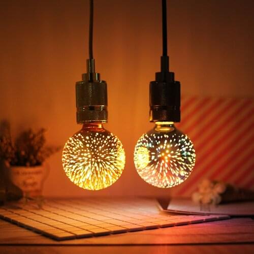 3D Decoration Led Bulb Tube E27 4W 85-265V Vintage Star Fireworks Edison Bulb Lamp Holiday Night Light Novelty Home Decor