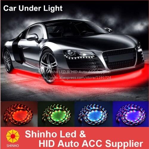 7 Color LED RGB Strip Flasn Light Under Car Glow Underbody System Neon Lamp Kit Remote Car Under Light 24x 2 36x 2