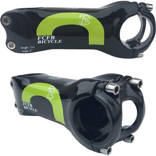 Fast shipping FCFB FW green C-shaped road mtb bike carbon stem bicycle stem carbon stem road angle 6 or angle 17 /70-130mm