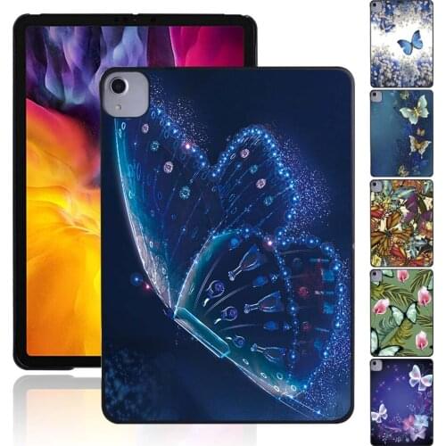 High-quality Tablet Hard Shell Case For Apple IPad Air 4 2020 10.9 Inch Butterfly Pattern Durable Protective Shell + Free Stylus