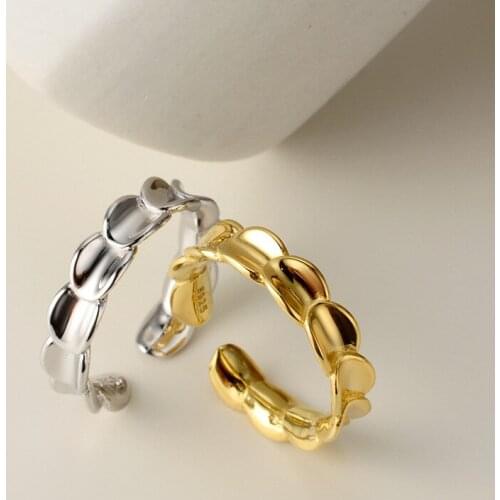 S925 Sterling Silver Ring for Women Glossy Disc Ring with Minimalist Personality and Daily Versatile Opening Adjustable