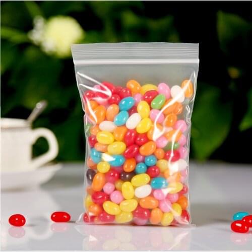 0.2mm Thick Plastic PE Zip Lock 4x6cm Packaging Bags 100pcs Transparent Jewelry Packaging Bags Custom Plastic Bag