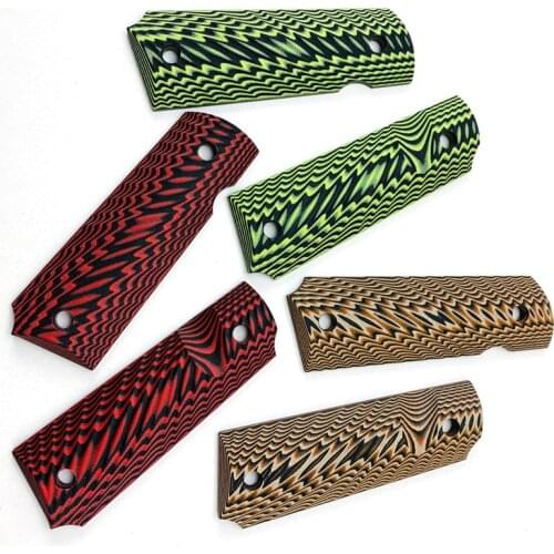 2Pieces 1911 Grips Line texture G10 material Handle Grips Patch Custom Grips CNC Handle Grips