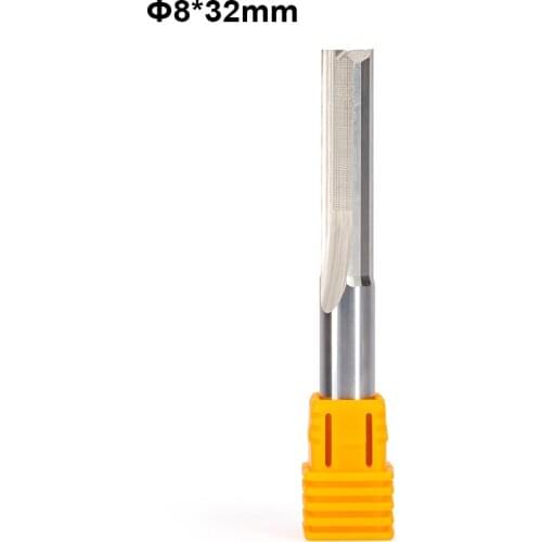 2Pcs 8mmx32mm Double Two Flute Straight Slot CNC Router Bits Wood MDF Milling Cutter End Mill Tools