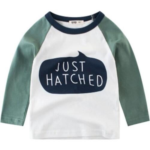 2019 Childrens Clothing Fall Spring New Kids Long Sleeve T Shirt Boys Letter Sweatshirts Baby Pure Cotton Clothes Girls Tops