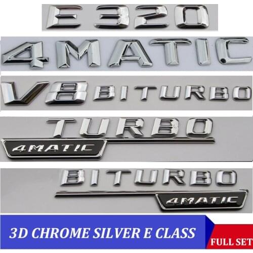 3D Chrome E CLASS W212 W213 Emblem E200 E300 E320 E350 Letter Auto Car Sticker Badge Logo Emblema For Mersedes Mercedes Benz AMG