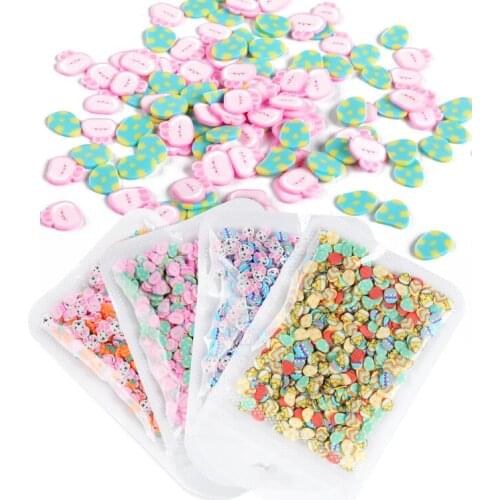 3D Rabbit Chick Easter Eggs Polymer Clay Slices Sequins For Nail Design Easter Bunny Nail Art Decorations Fake Nails Accessories