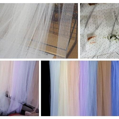 5Meters Stretchy White Mesh Tulle Fabric Raindrop Dots Pattern Mesh Lace Fabric For Dress Garment In Summer Handmade Accessories