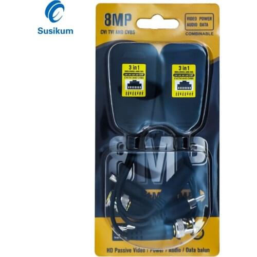 5 Pairs 4K 8MP CCTV Video Power Balun Transceiver Connectors BNC To RJ45 Balun For CCTV Camera Syetem